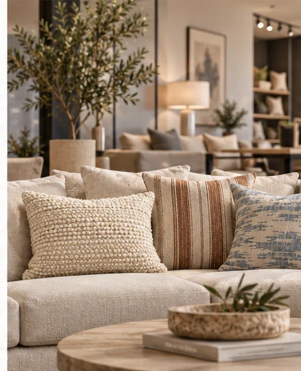 Styled cushion interior illustration
