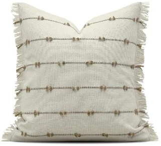 Striped Cushion with Fringe Detail, SKU YM-BGJH2604202