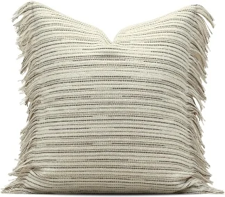Striped Cushion with Fringe Detail, SKU YM-BGJH2604245