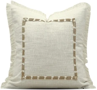 Ivory Framed Detail Cushion, SKU YM-BGJH2604251
